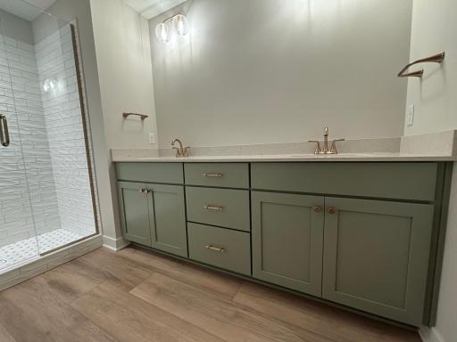 Model representation â Primary Owners Bathroom. Color finishes will be different