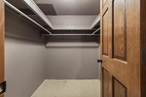 Lower level bedroom #5 features a large walk-in closet