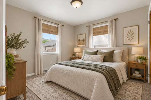 Virtually staged bedroom #2 on main floor