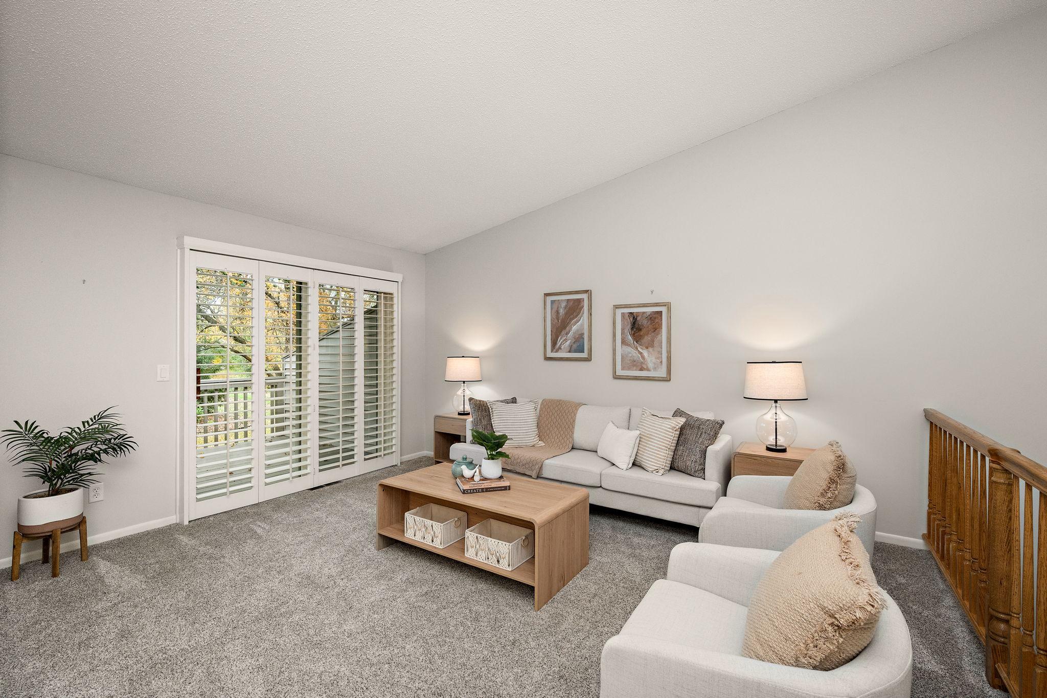 Custom plantation shutters throughout