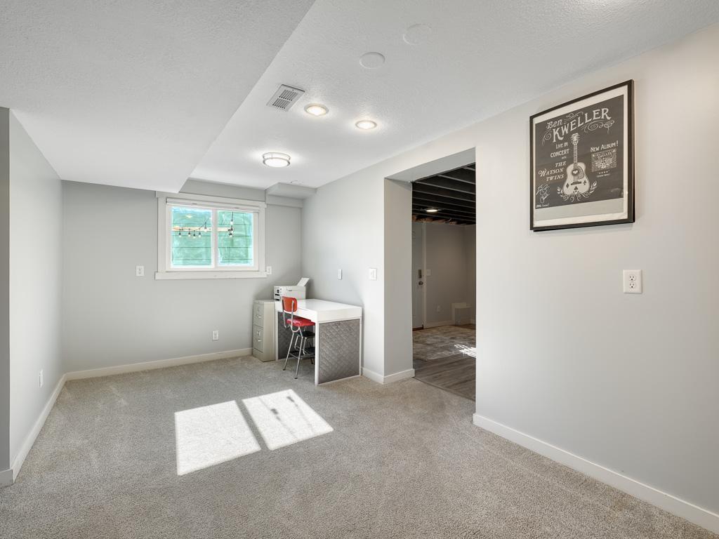 This is a very flexible space for an office, working out, or gaming.