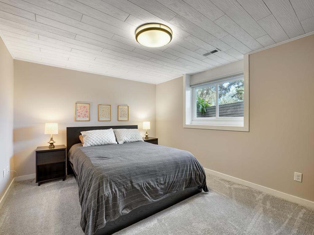 Great light in the lower level bedroom.