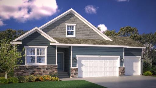 7933 Marquette Ct features the desired Northern Craftsman exterior with designer accent stone. *Picture is a market rendering; actual finishes may vary.