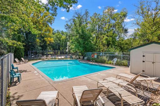 Shared pool and tennis courts with association