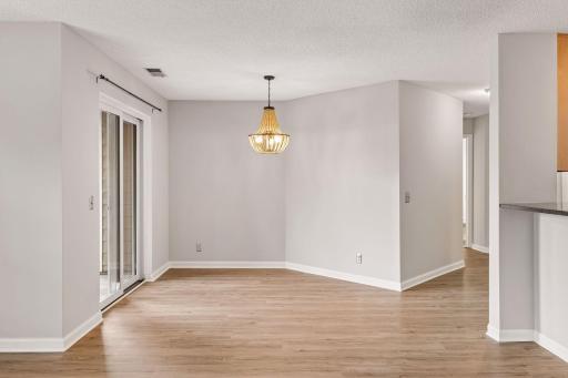 Dining area leads to the patio