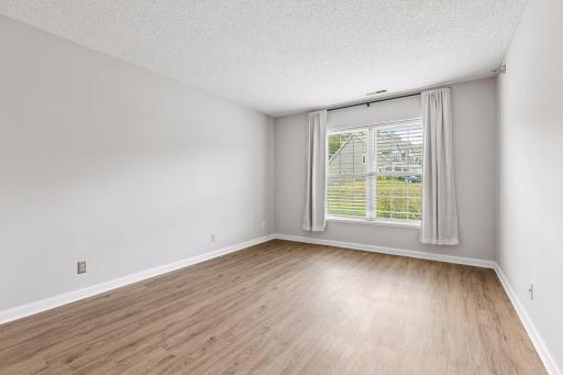 Primary bedroom. New window treatments.
