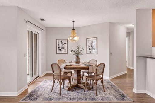 Virtually staged dining area.