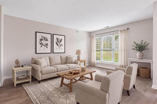 Virtually staged living room