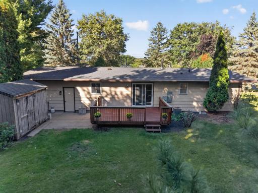 Step outside to enjoy the backyard, designed with entertaining in mind.