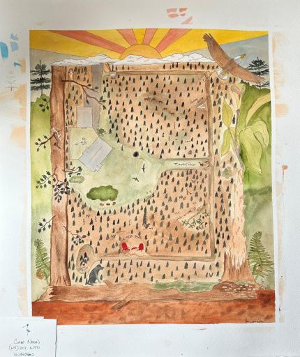Trail Map Painted by seller