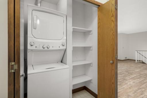 The laundry space is located in the hallway. The washer/dryer combo was purchased in 2025.