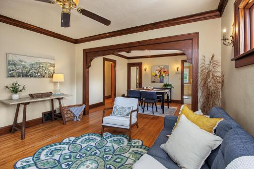The architectural original arch with natural woodwork!