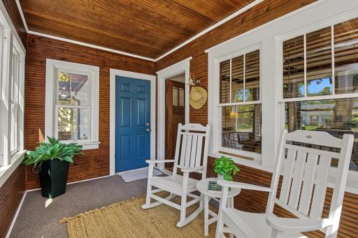 Oh so sweet! Coffee on the inviting front porch!