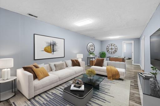 Basement - Recreation Area Virtually Staged