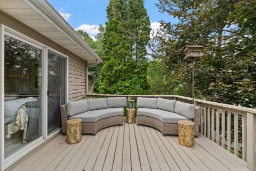 Gorgeous oversized deck with lake views in each direction