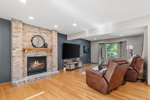 Cozy up by the brick fireplace in the cooler MN months!