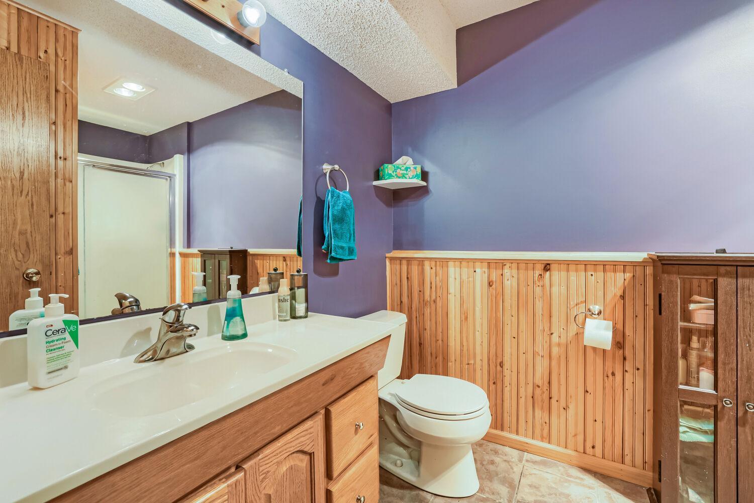 3/4 bath on the lower level along with 2 bedrooms.