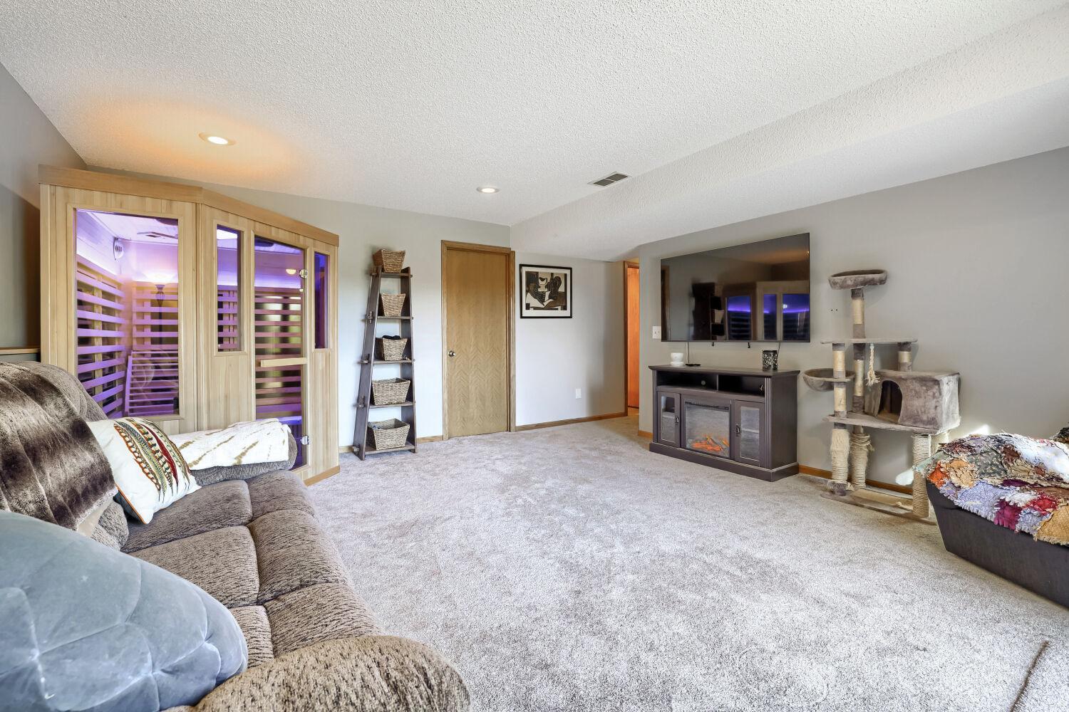 Newer carpet in family room.