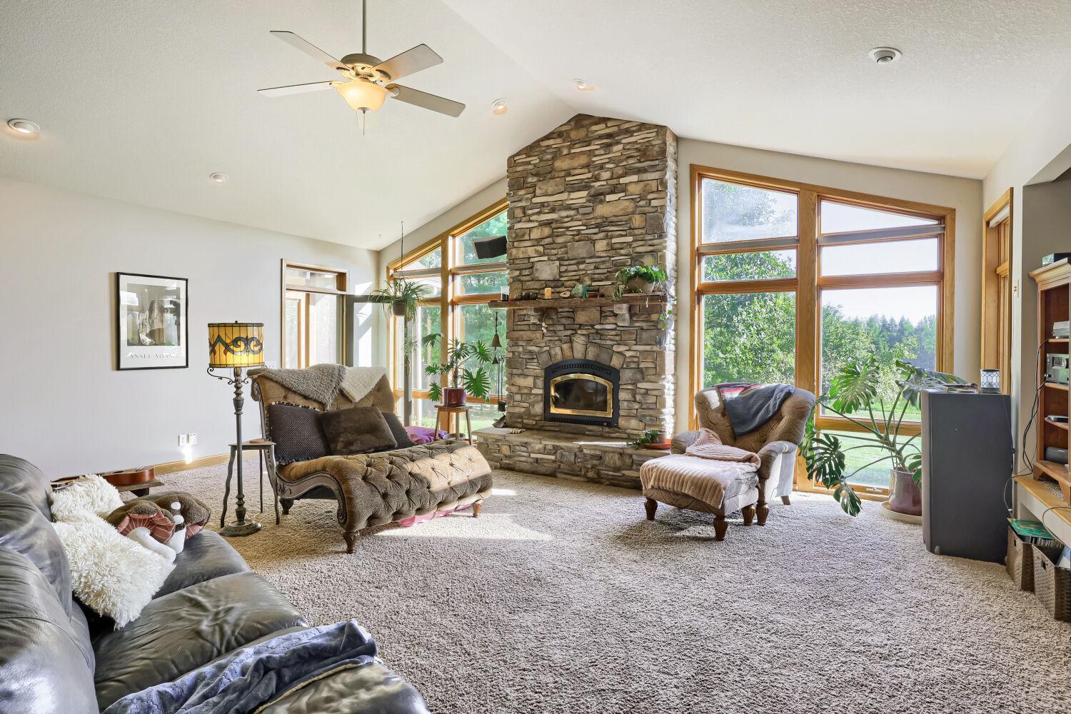 The fireplace has a catalytic insert - providing higher efficiency and longer burn times.