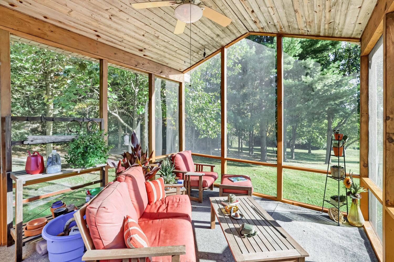 The screen porch will be one of your favorite spaces.
