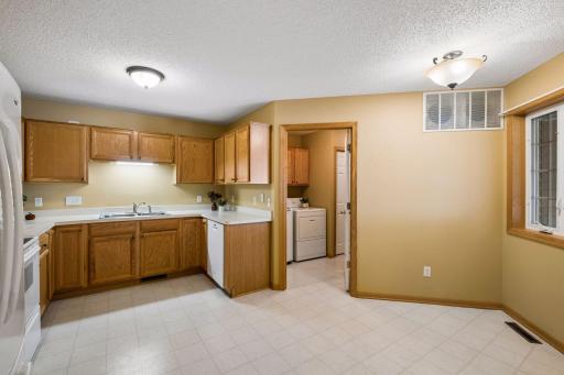 Easy one-level living! The laundry and mudroom are conveniently located just off the kitchen.