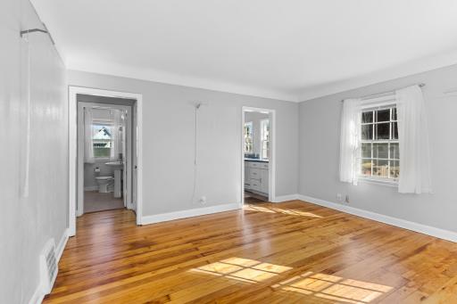 Gleaming, newly refinished hardwood floors