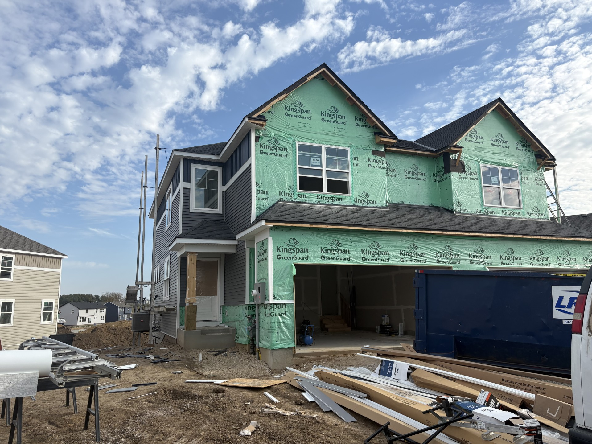 (Photo is of the actual home in progress.)