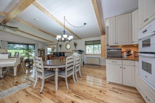 Beamed ceilings and wood floors