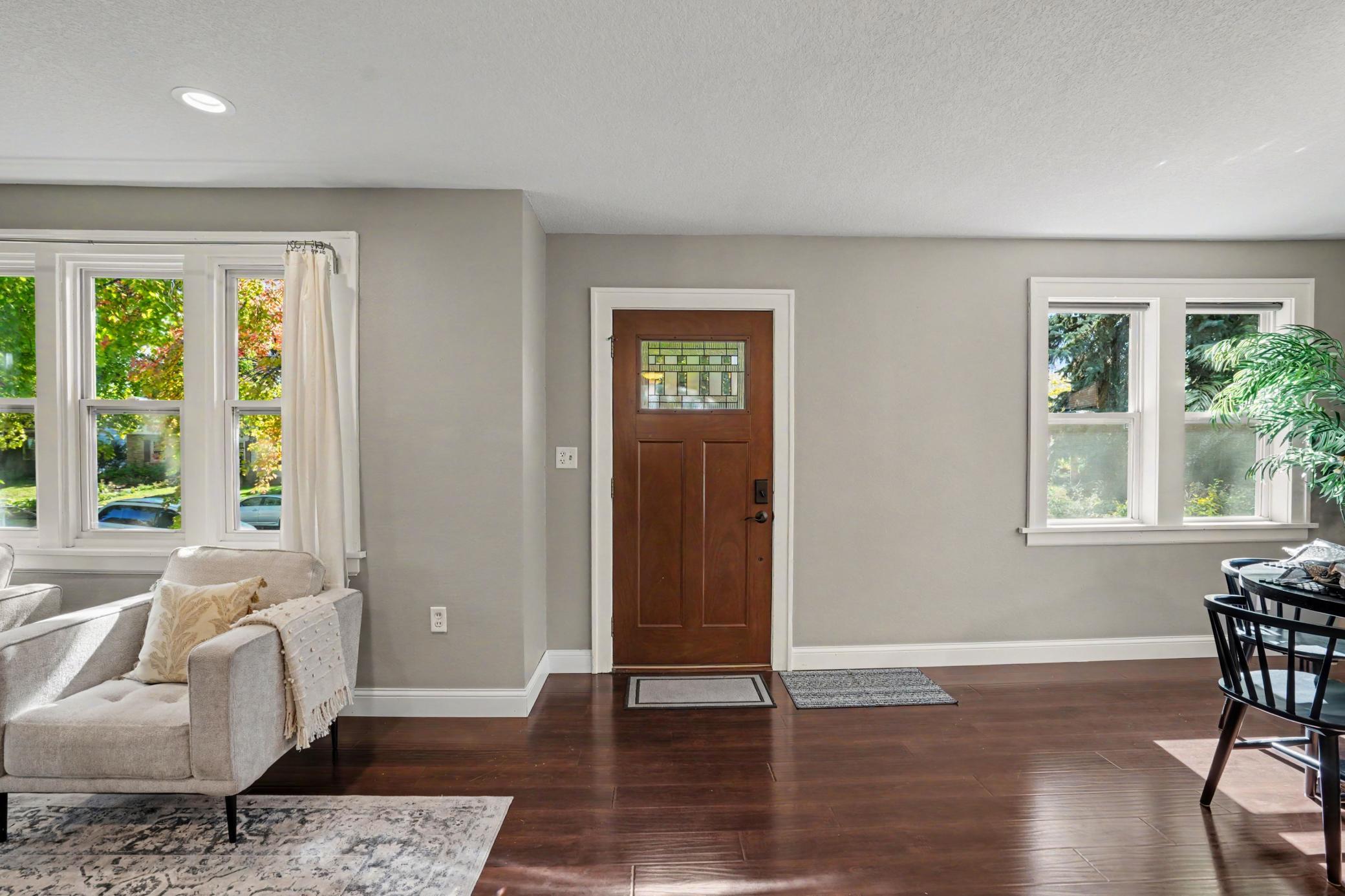 Front entry into living room