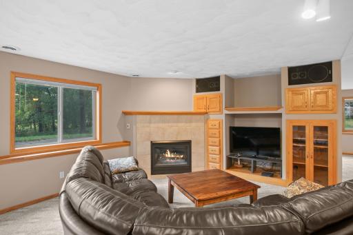 Gas Fireplace and built in surround sound