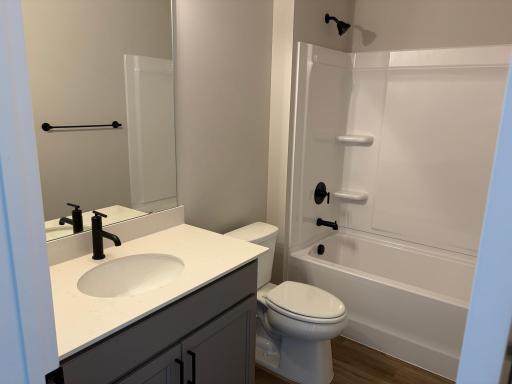 The secondary bath features a tub/shower combo which comes in handy to clean up your fur babies.