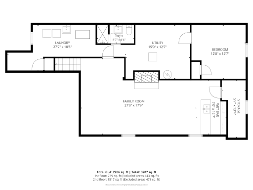 Lower level floor plan