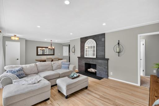 Gorgeous wood burning fireplace