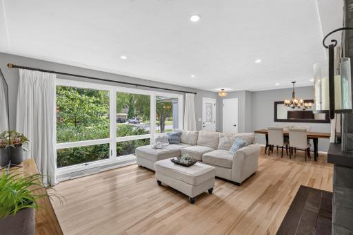 So much natural light with the floor to ceiling windows
