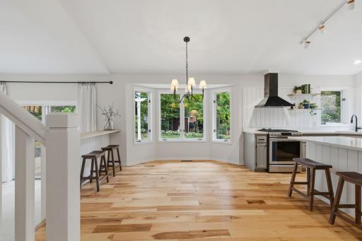 Dining Room features large bay window that captures incredible views of the backyard