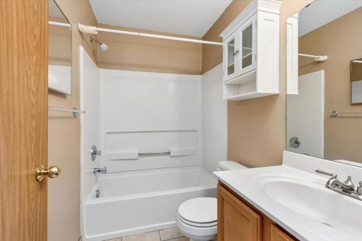 2nd full bath upstairs with tile floor