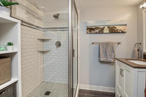 Updated lower level Bathroom with tile shower