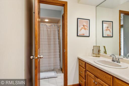 Jack and Jill bath servicing Bedrooms 2 and 3 on the upper level