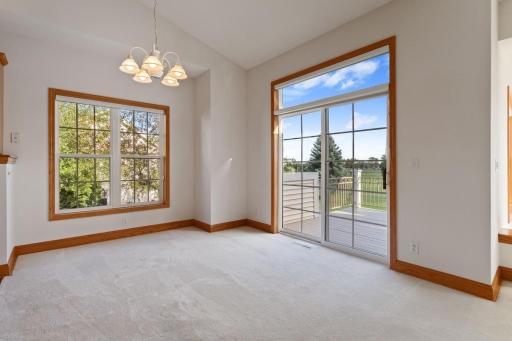 Dining area leads to deck