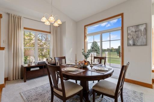 Virtually staged dining room