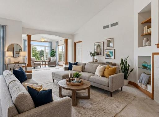 Virtually staged living room
