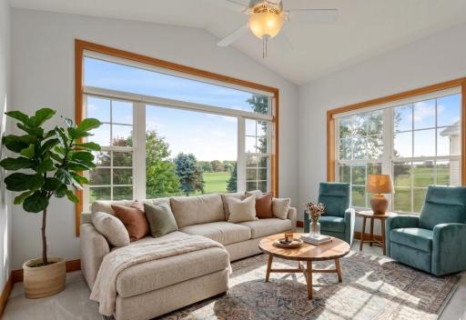 Virtually staged sunroom