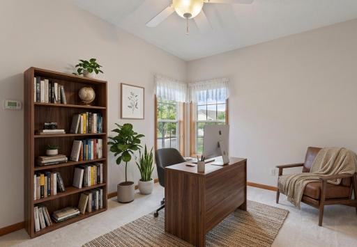 Virtually staged 2nd bedroom