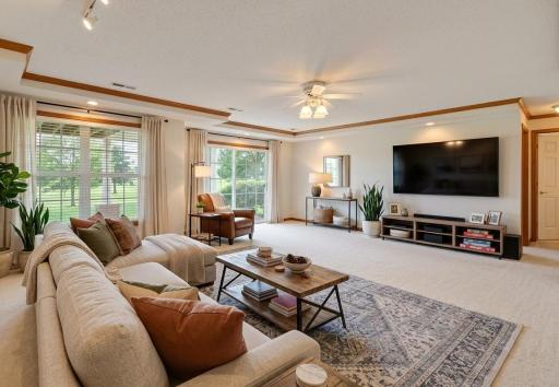 Virtually staged family room