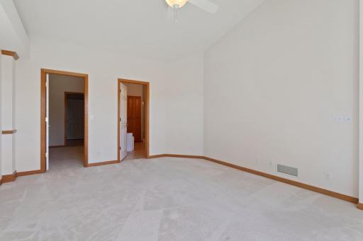 Master bedroom with vaulted ceilings