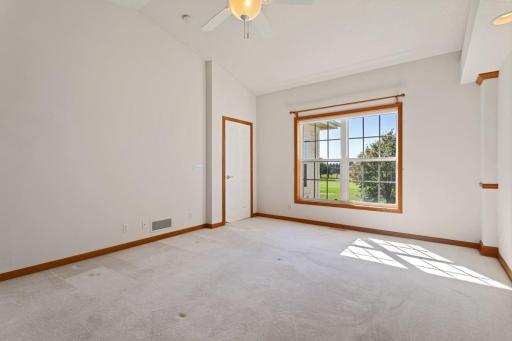 Master bedroom with ceiling fan
