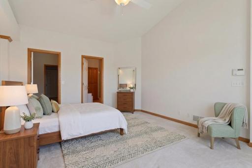 Virtually staged master bedroom