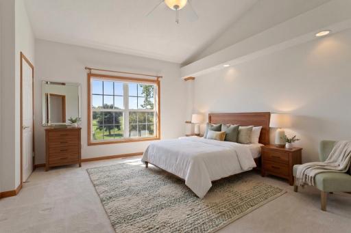 Virtually staged master bedroom