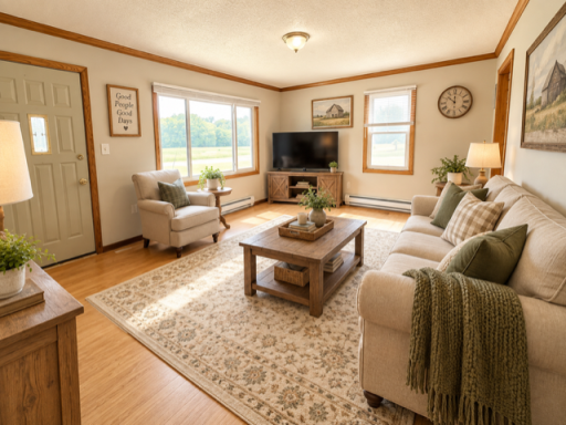 Digitally decorated living room