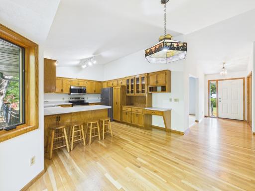 The dining area sits naturally alongside the kitchen and main living spaces.